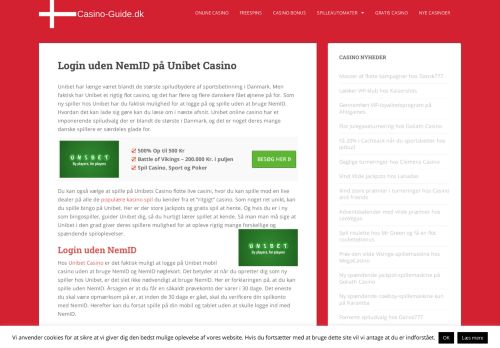 
                            6. Login uden NemID på Unibet Casino - Online Casino
