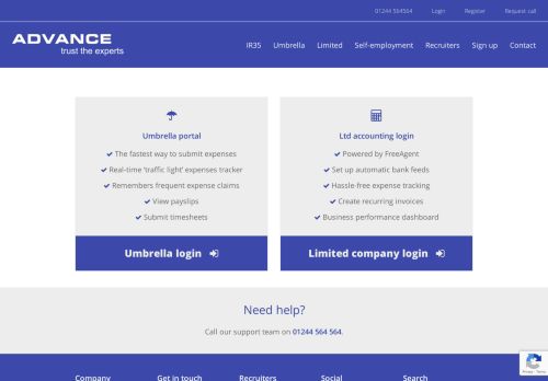 
                            7. Login umbrella and limited company portal | ADVANCE