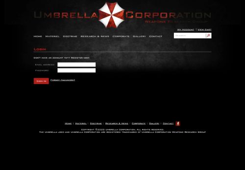 
                            1. Login - Umbrella Corporation