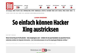 
                            5. Login umgehen - So einfach können Hacker Xing austricksen - Bild.de