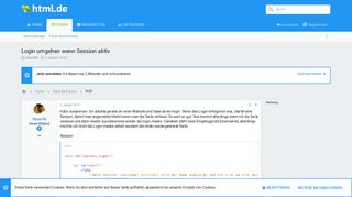 
                            2. Login umgehen wenn Session aktiv | html.de - HTML für Anfänger und ...