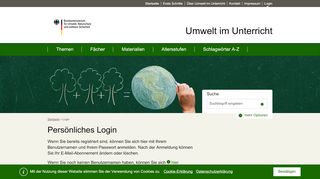 
                            1. Login Umwelt im Unterricht: Materialien und Service für Lehrkräfte ...