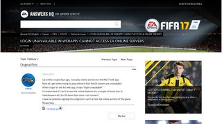 
                            1. LOGIN UNAVAILABLE IN WEBAPP/ CANNOT ACCESS EA ONLINE ...