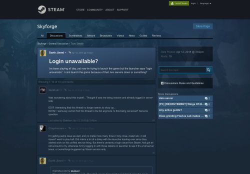 
                            2. Login unavailable? :: Skyforge General Discussion - Steam Community