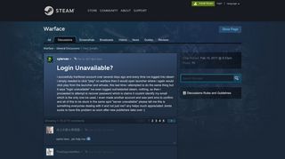 
                            6. Login Unavailable? :: Warface General Discussions - Steam Community