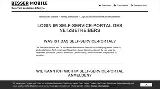
                            1. Login und Self-Service-Portal zu Deinem Handytarif - BESSER MOBILE