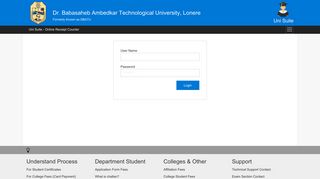 
                            8. Login UniSuite-DBATU Online Receipt Counter