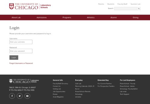 
                            7. Login - University of Chicago Laboratory Schools