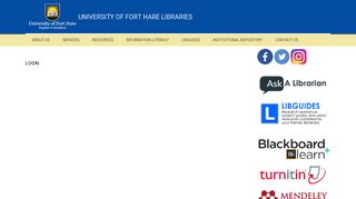 
                            4. Login | University of Fort Hare Libraries