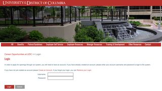 
                            11. Login - University of the District of Columbia - ApplicantStack