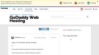 
                            8. Login url of windows shared hosting ? - GoDaddy Community