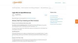 
                            12. Login URLs for OpenSRS Services – OpenSRS Help & Support