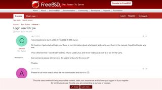 
                            8. Login user id / pw | The FreeBSD Forums