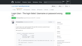 
                            3. Login User - The login failed. Username or password wrong. · Issue #5 ...