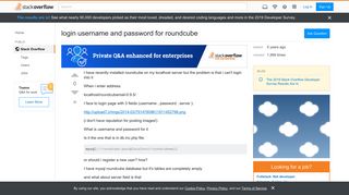 
                            6. login username and password for roundcube - Stack Overflow