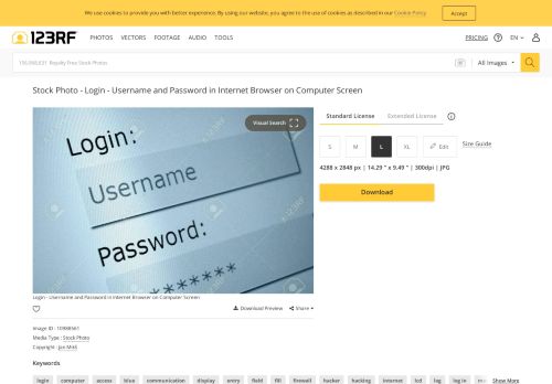 
                            3. Login - Username and Password in Internet Browser ... - 123RF.com