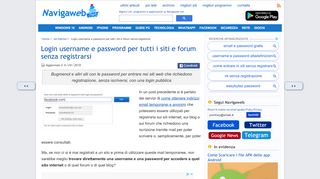 
                            7. Login username e password per tutti i siti e forum senza registrarsi ...