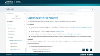 
                            8. Login Using an MSTSC Password - HelpCenter