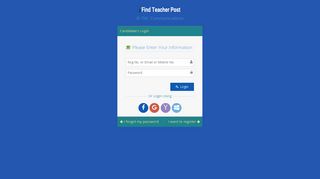 
                            1. Login using Email / Mobile - Welcome to Find Teacher Post