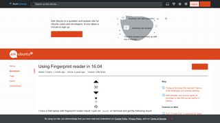 
                            2. login - Using Fingerprint reader in 16.04 - Ask Ubuntu