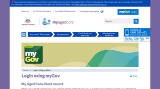 
                            4. Login using myGov - Access aged care information and services | My ...