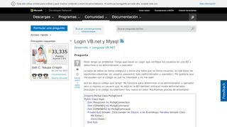 
                            3. Login VB.net y Mysql - MSDN - Microsoft