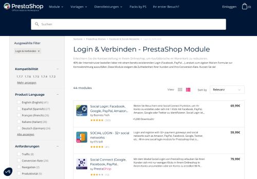 
                            5. Login & Verbinden - PrestaShop Module - PrestaShop Addons