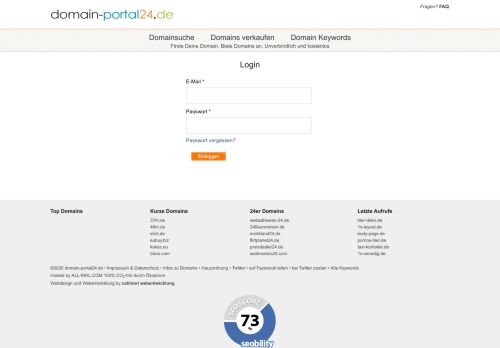 
                            8. Login - Verkaufsplattform für Domains