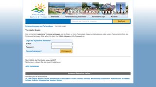 
                            11. Login, Vermieter-Login für registrierte Vermieter im Ferienportal