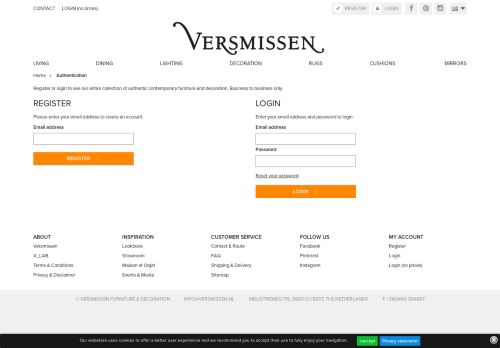 
                            11. Login - Versmissen Furniture & Decoration