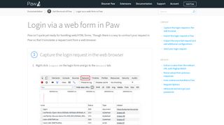 
                            9. Login via a web form in Paw | Paw Documentation