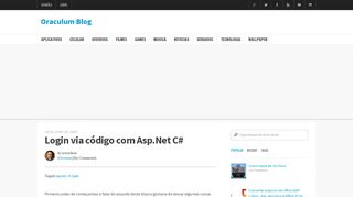 
                            8. Login via código com Asp.Net C# - Oraculum Blog