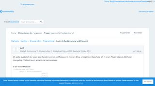 
                            7. Login via Kundennummer und Passwort - Shopware Community Forum