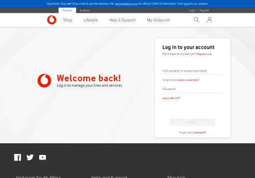 
                            4. Login - Vodacom