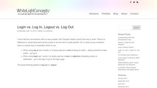 
                            7. Login vs. Log In - Logout vs. Log Out - White Light Concepts, LLC