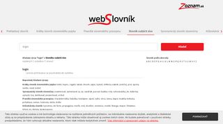 
                            13. login - význam slova | Webslovník.sk