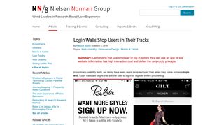 
                            3. Login Walls Stop Users in Their Tracks - Nielsen Norman Group