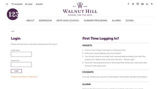 
                            6. Login - Walnut Hill School for the Arts |