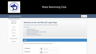 
                            10. Login - Ware Swimming Club