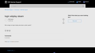 
                            3. login wbplay steam – WB Games Support