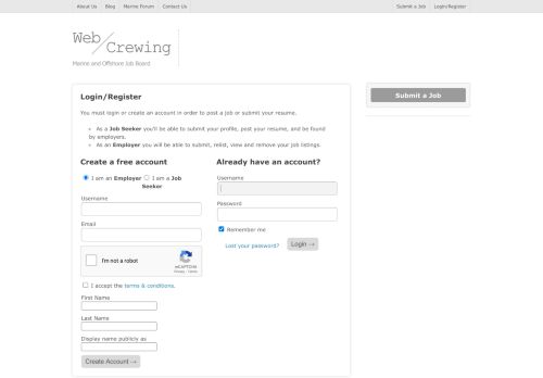 
                            2. Login - Web Crewing