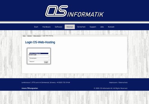 
                            12. Login Web-Hosting - OS-Informatik AG