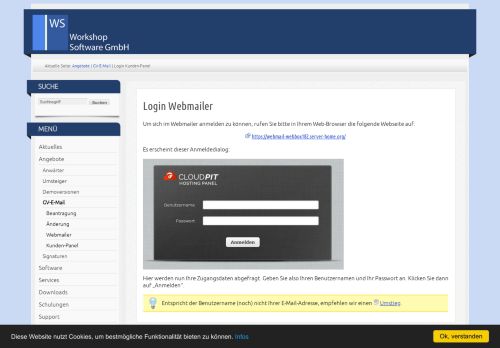 
                            5. Login Webmailer - Workshop Software GmbH