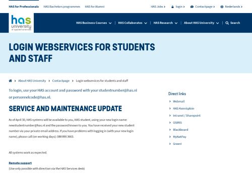 
                            2. Login webservices for students and staff