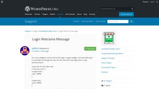 
                            11. Login Welcome Message | WordPress.org