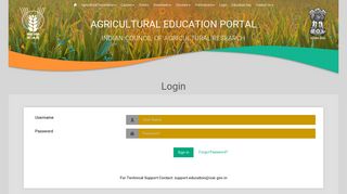 
                            7. Login - Welcome to Agricultural Education Portal - ICAR