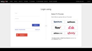 
                            6. Login | Welcome to Willow TV