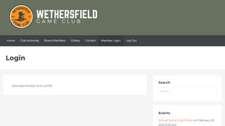 
                            5. Login - Wethersfield Game Club
