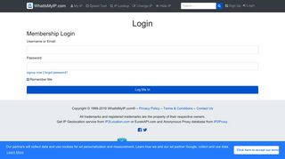 
                            2. Login - What Is My IP?