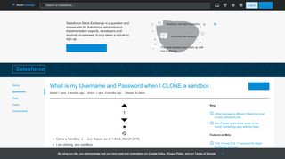 
                            13. login - What is my Username and Password when I CLONE a sandbox ...